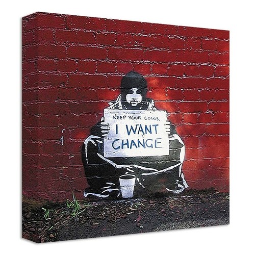 Banksy want changer toile - want,