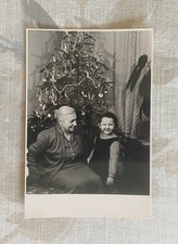 Photo Ancienne Snapshot Vintage Grand-Mère Enfant Noël  Sapin 8.4 x 12.5 cm
