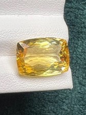 Topaze impériale coussin jaune doré 100 % naturelle, 9,93 carats