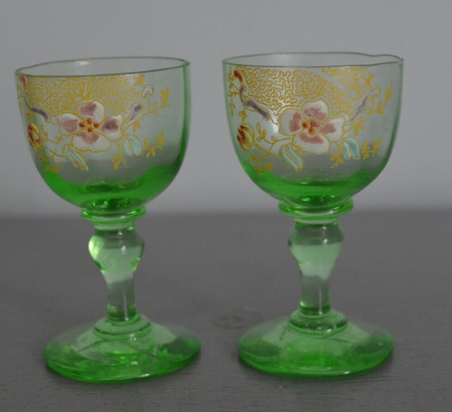 Verres liqueur vert - 2, à