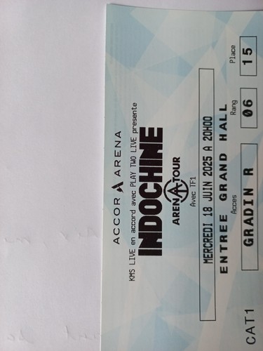 Billet concert indochine paris - billet,