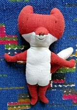 HB /   DOUDOU PELUCHE MAILEG RENARD ORANGE ROUILLE  BLANC  21 CM   TBE