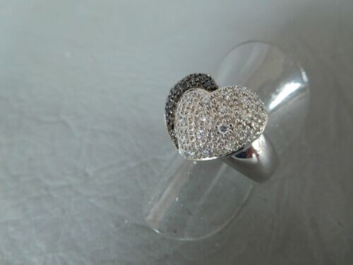 Bague anneau coeur pavé - bague,