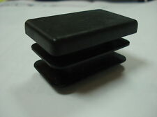 Lot de 2 embouts bouchons noirs PVC pour tube 80x40 mm rectangulaire ailette