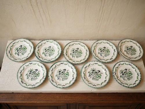 Longwy lot assiettes - 8, décor