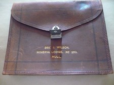 Franc Maçon  Ancienne Sacoche Maçonnique, MINERVA LODGE No 250   BRO : J. WILSON