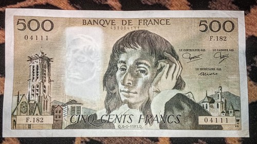 Billet 500 francs pascal - billet,