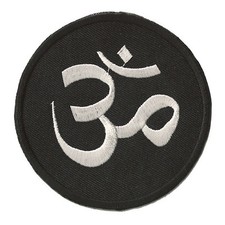 Ecusson patche Aum Om Ohm noir