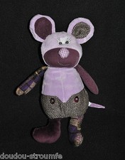 ?Doudou Souris LES PETITES MARIE Parme Violet Mauve Simpleton Peluche 25 Cm