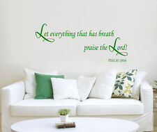 Psaume 150 ; 6 Vinyle Art Mural Autocollants Décalques Bible Citation Let Tout