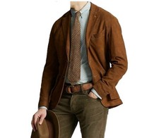 Blazer homme en daim marron