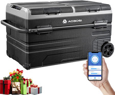 115L Glaciere Electrique Double Zone,Glaciere a Compression Wifi APP,12 V/24 V E