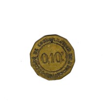 RARE MONNAIE DE NECESSITE DE 10 C DE LA SOCIETE DE CONSOMMATION DE L'EST CHALONS