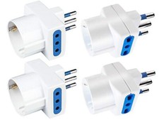 Kit 4 Adaptateurs 3 Places Triple Prise Électrique Convertisseur Prise Schuko...