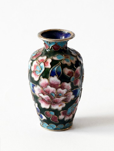 Vase cloisonné filo cuivre - vase,