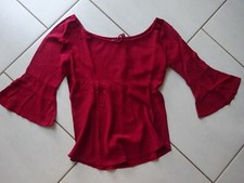 Haut / TEE SHIRT manche longue rouge femme " JENNYFER "   taille M soit 38/40 BE