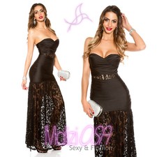 Robe De Cérémonie Malicieuse Femme Élégante En Dentelle Robe Longue À Bretelles