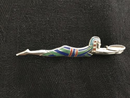 Broche argent email egypte - email,