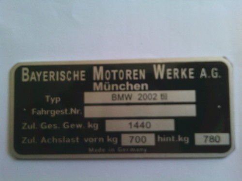 Panneau type bmw 2002tii - panneau,