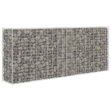 Panier de Gabion Acier Galvanisé Argenté 85x30x200 cm Clôture de Jardin vidaXL