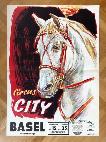 Affiche ancienne 1960 circus - affiche, 1960,
