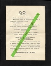 FAIRE PART DECES + Adolphe Louis Albert PERRAUD, cardinal, évêque d'Autin + 1906