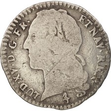 [#417101] Moneda, Francia, Louis XV, 1/10 Écu au bandeau, 12 Sols, 1/10 ECU, 176