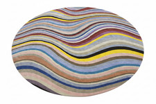 Tapis ronde laine tissé à - ronde,
