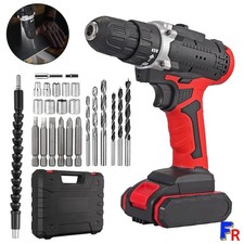 Perceuse à percussion sans fil lithium-ion 21V＋Chargeur et 24× outils de perçage