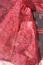 2 RIDEAUX VOILAGE rouge à