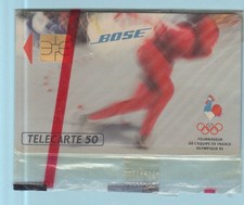 En719 BOSE JO 92 albertville  patinage sous blister télécarte privée NSB rare