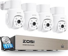 ZOSI 8CH 5MP 1TB DVR Kit Caméra de Surveillance avec Fil, 2MP Caméra PT