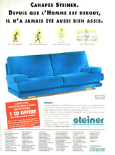 publicité Advertising  1222  1995  Canapé  Steiner  Mozart   Alcantara