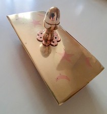 Art Populaire RAFFINE ANCIEN TAMPON BUVARD en LAITON & BRONZE Travail de Poilu ?