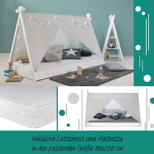 Lit enfant tipi matelas 90x200 - enfant,