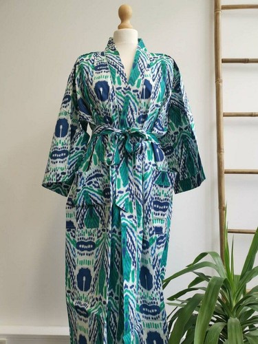 Indien turquoise coton - turquoise, floral