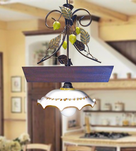 Lustre barbell rustique - lustre, fer