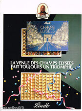 PUBLICITE ADVERTISING 055  1988  LINDT   chocolats CHAMPS ELYSEES