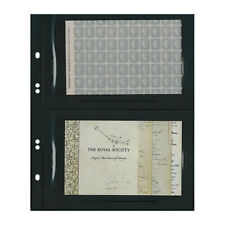 Feuilles Multi Collect Lindner noires à 2 poches pour enveloppes, blocs.