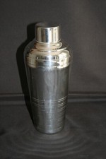 Shaker en métal argenté -