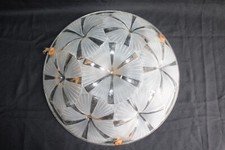 Vasque suspension Art Déco en verre, signée DEGUE modèle capucines, dia. 38 cm