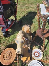 Cheval à roulette/Jouet en papier mâché ancien/décoration de noël vintage/rétro