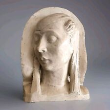 ANCIEN PLAQUE BUSTE EN PLÂTRE