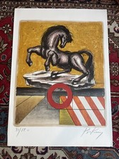 PRIKING Lithographie Signée Nté  Après l'orage, Cheval cabré 1972 BE RARISSIME !