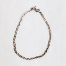 Bracelet En Chaîne À Double Maillon En Argent Sterling 925 7" Long Italie