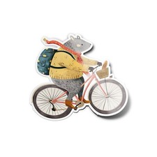 Pack x5 AUTOCOLLANTS STICKERS Souris sur vélo Cycliste Mignon enfants décoration