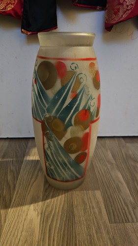 Vase verre art déco signé - vase, en