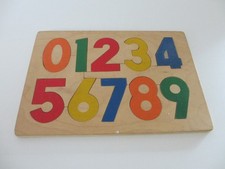 Puzzle éducatif en bois, 10 pièces, chiffres 0 à 9