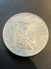 ITALIE VATICAN, 5 LIRES Anno Coeli, Pie XII, RARE, Bel Exemplaire