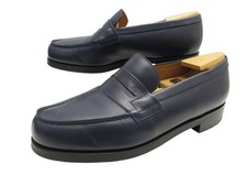 CHAUSSURES JM WESTON MOCASSINS 180 GOMME CUIR BLEU 7D 41 EMBAUCHOIRS SHOES 630€